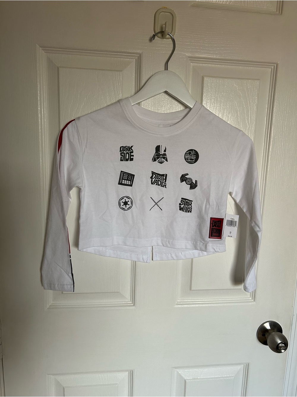 Star Wars Darth Vader Long-Sleeve Graphic Cropped T-shirt Girls Size 5/6